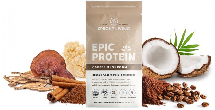 Epic organic protein coffee mushroom